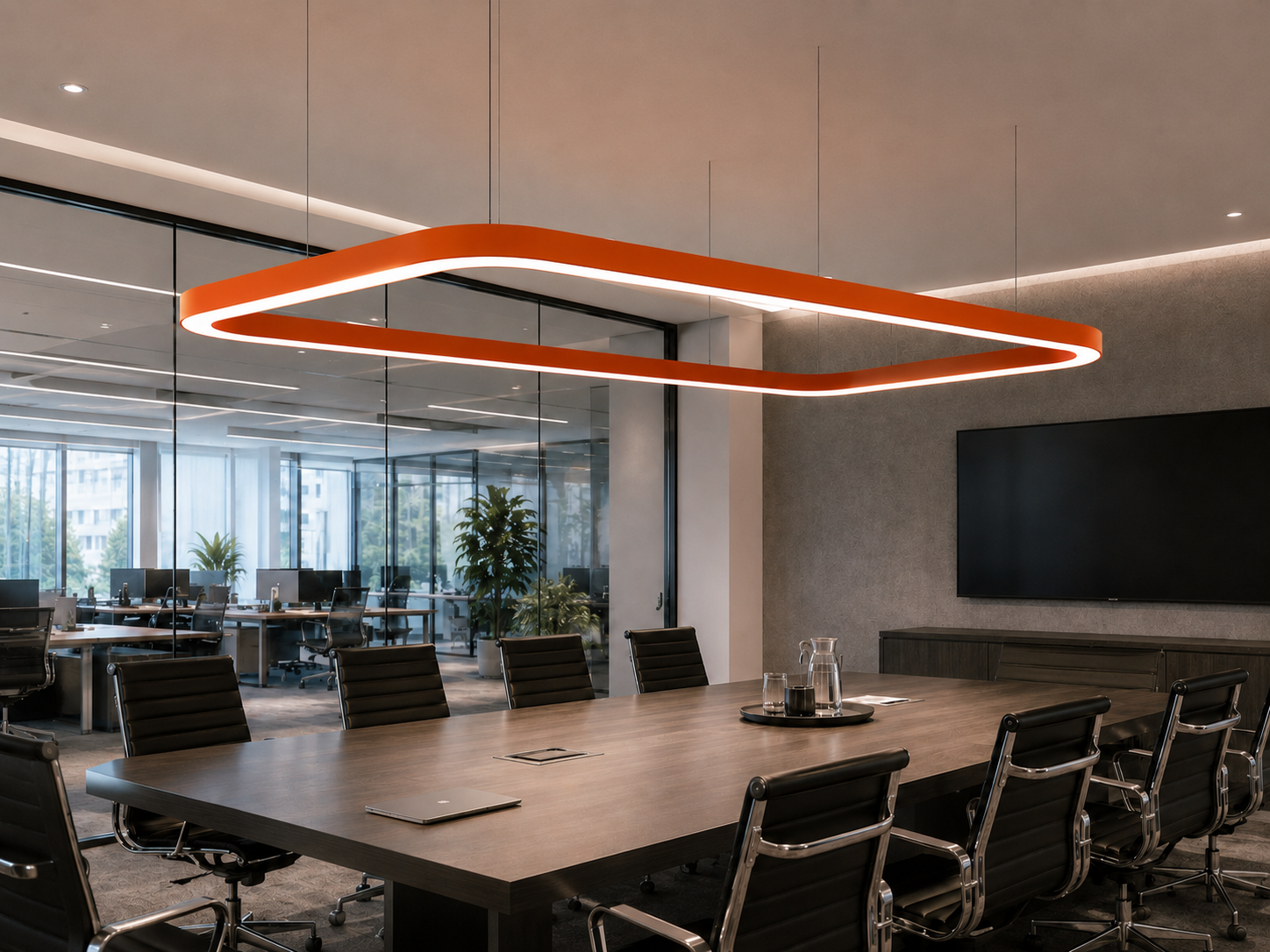 Custom suspended office lighting by Qianshi Lighting
